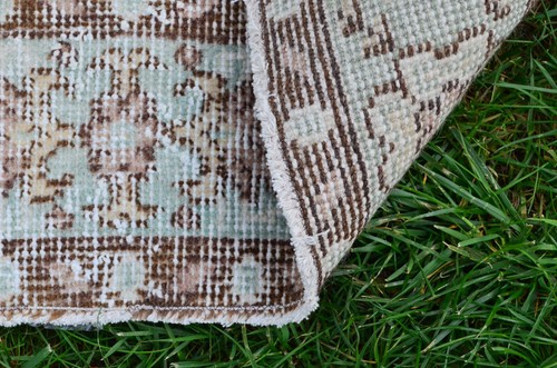 4x7 Hand Knotted Oriental Vintage Wool Traditional 3'10''x7'2'' Area Rug - Picture 9 of 12