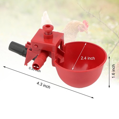 Chicken Waterer Cups 10PCS Automatic Poultry Water Feeder for Chicks Turkeys ... - Picture 6 of 7