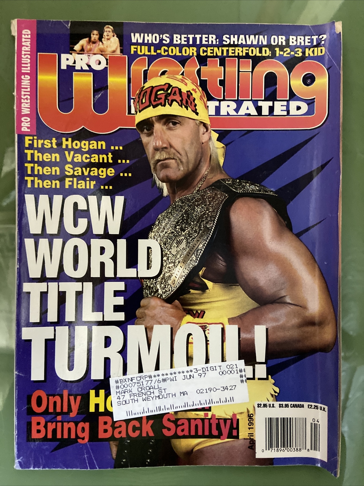 Pro Wrestling Illustrated April 1996 Hulk Hogan WCW World Title Randy Savage 90s