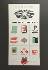 Rare Vintage Coca-Cola Advertising The Long Profit Pizza Pie - Double Sided
