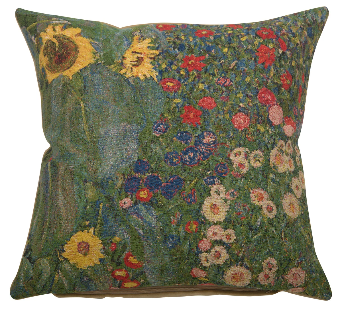 Country Garden A by Klimt Belgian Tapestry Throw Pillow Cover