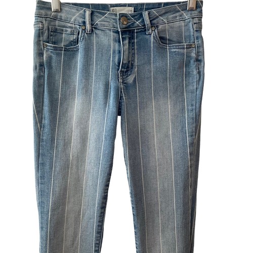 RSQ Jeans Girls Size 16 Ibiza Skinny Blue White Striped - Picture 6 of 8