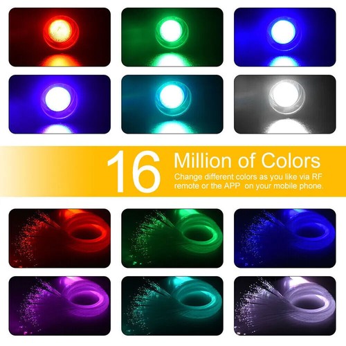 1000pcs Starry Home Car Headliner Star Lights Roof Ceiling Light Fiber Optic 2M - Foto 14 di 18