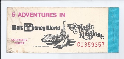 "COURTESY GUEST RIDE 5 ADVENTURE MAGIC KEY" TICKET WDP - Picture 2 of 2