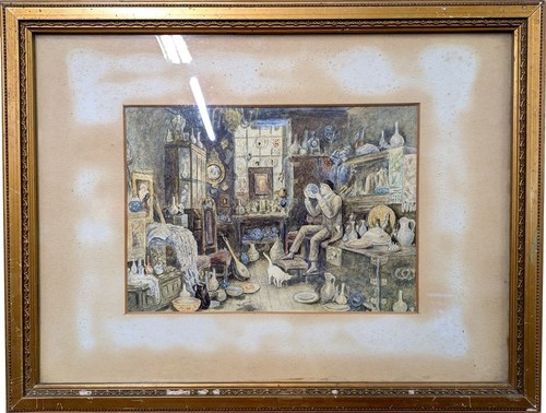La bottega dell'antiquario, watercolor on paper - Picture 2 of 9
