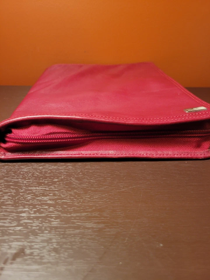 Organizador de cuero napa Franklin Vovey - rojo, sin anillos Foto 3 de 4