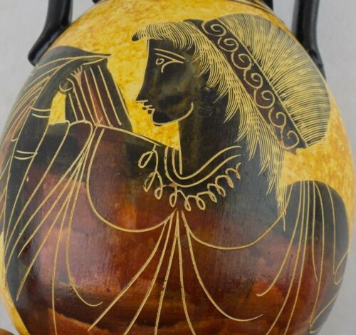 Museo Replica Vaso Greco Copia Classica Periodo 430 a.C. Ceramica Argilla Doppio Manico - Foto 9 di 10