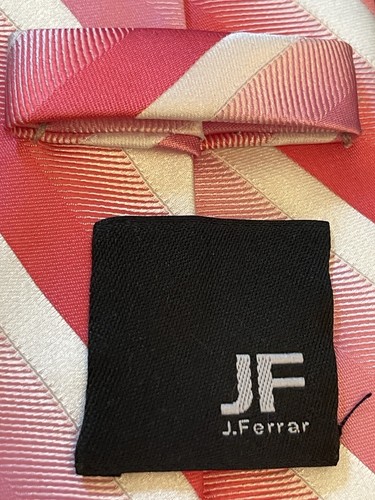 J. Ferrar Pink 100% Polyester Men’s Neck Tie Made In China - Picture 8 of 9