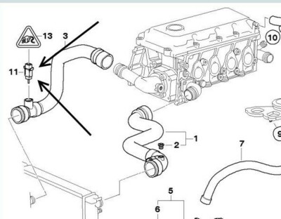 NEW BMW Genuine Cooling System Water Hose Temperature Sensor 