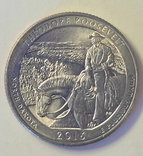 2016 P Theodore Roosevelt North Dakota Quarter- Die Chip Error - Picture 2 of 3