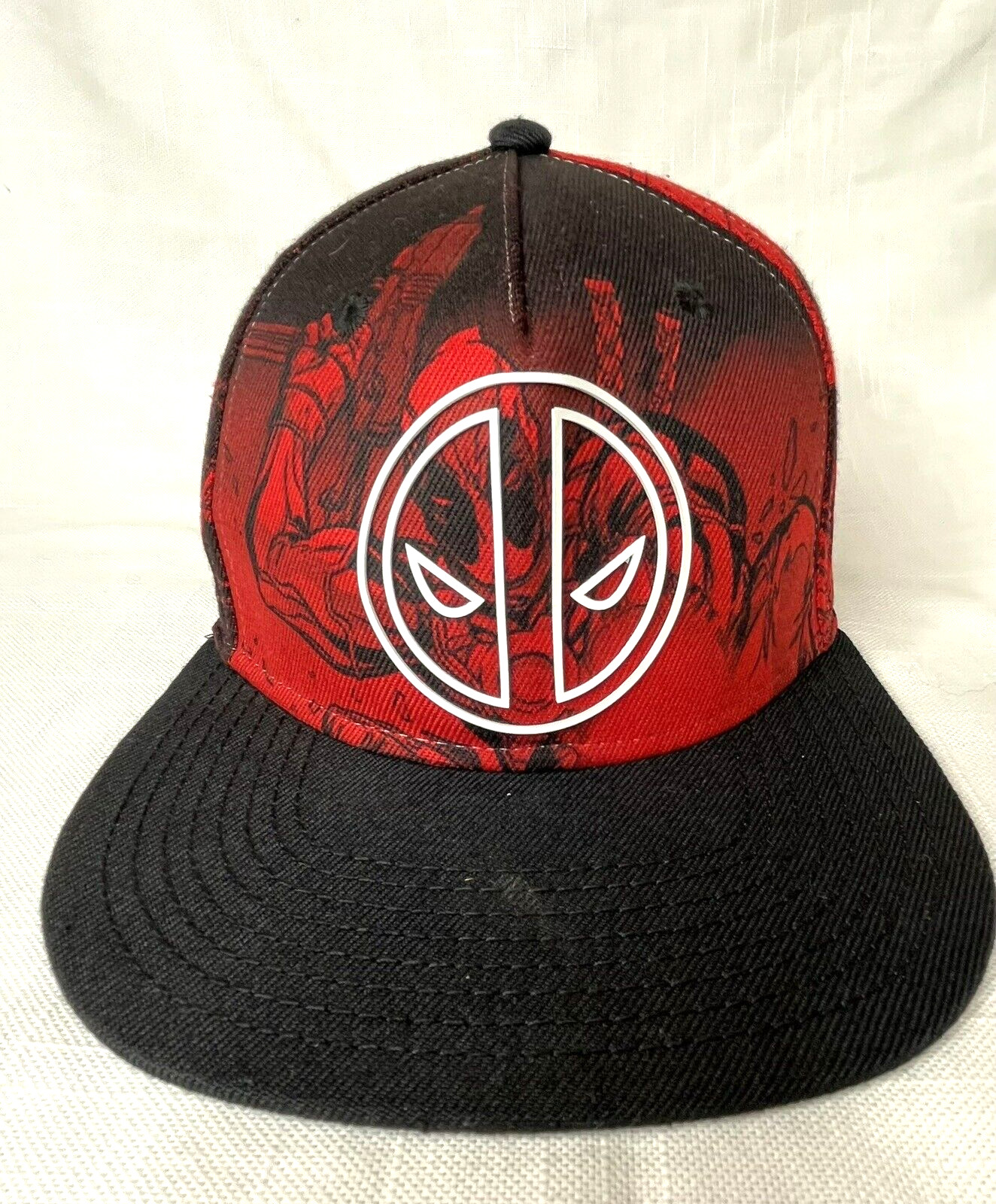 Marvel Deadpool Adjustable Snapback Cap Hat Black… - image 1