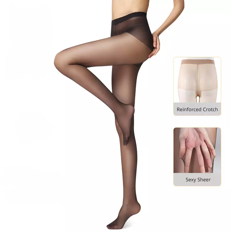 Women's Sheer Pantyhose 5 Denier Ultra Thin High Waist Tights Stockings