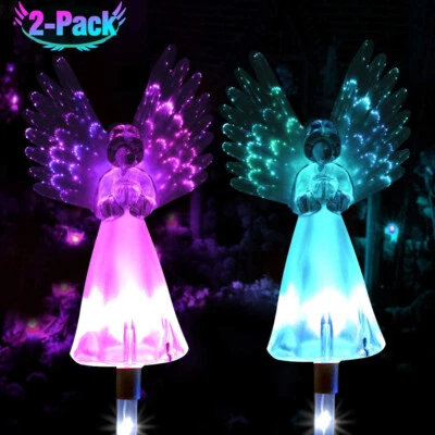 Solar Angel Outdoor Decor Light For Garden Yard Patio Cemetery Grave Halloween