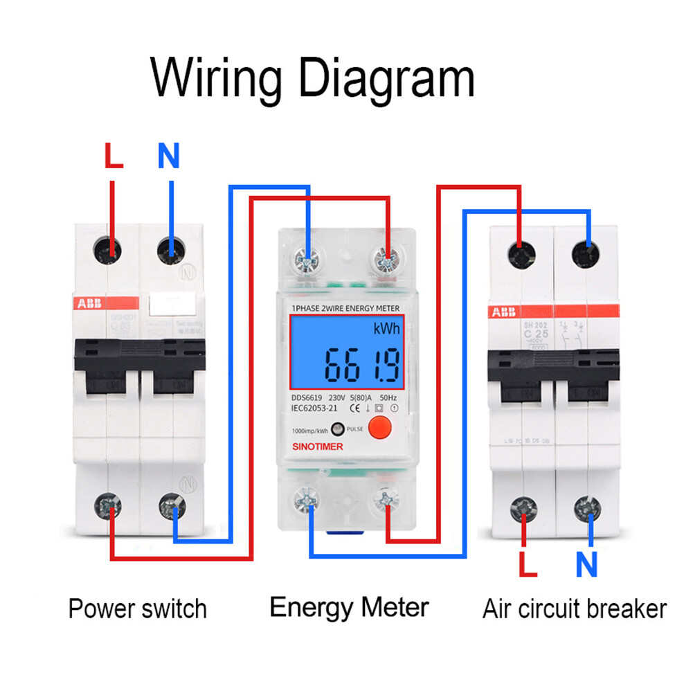 Din Rail Single Phase LCD Digital Power Consumption Energy Electric Meter  US | eBay
