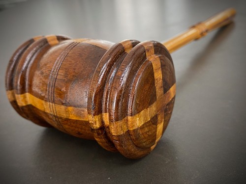 Handgefertigte Holzintarsien zweifarbig 13" Richterhammer/Freimaurerhammer/Auktionshammer - Bild 9 von 16