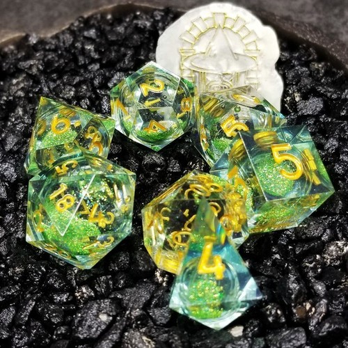 Sage's Spirits - Nature Spirits Liquid Core Sharp Edge Resin Dice Set - Picture 8 of 9