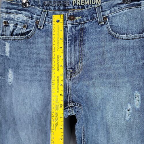 Pantalones de mezclilla Tommy Hilfiger para hombre desgastados tiro medio recto talla 30 x 32 - Imagen 3 de 12