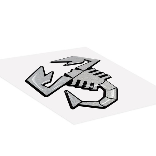 Adesivo Scorpione 3D per Montante Laterale Fiat 500 Abarth, Argento Satinato - Foto 3 di 7