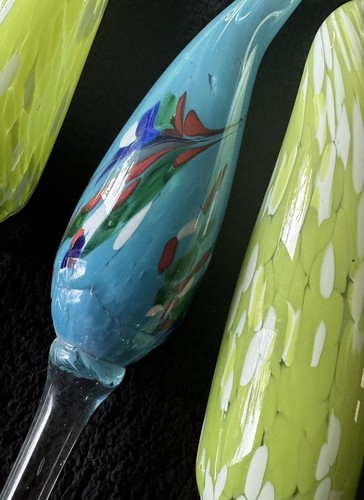 VTG Murano Art Glass Reeds Swirls 30", Set of 3, Vase Display 1970-80's - Picture 12 of 17