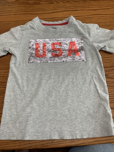 Oshkosh Boys U.S.A. Seguin Heather Gray T-shirt Size 4/5 - Picture 2 of 7