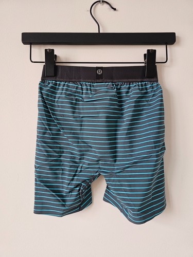 NIB LULULEMON BKNT/PSEO Blue/Green Stripe Built To Move Boxer 5" Small 2-Pack - Picture 4 of 12