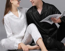 5-Day Deliver Christmas Matching Mens Women Silk Satin Pajamas Set Lounge Pants