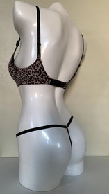 Victoria's Secret Very Sexy Add 2 Cups Push Up Bra & V String Panty Set Leopard