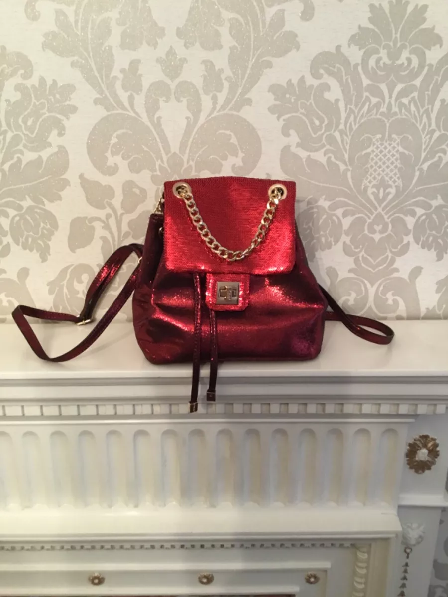 DUNE LADIES RED SEQUIN BACKPACK 9 INCHES BY 11 INCHES eBay