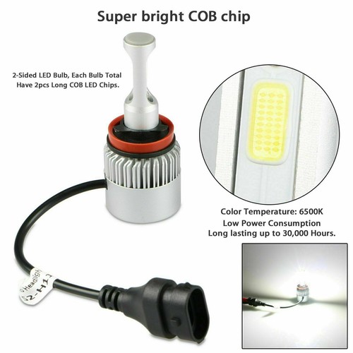 2 Luces Fuertes Para Auto Coche H11(H8,H9) 6000K Blanco LED Luz De Niebla Bombillas - Imagen 5 de 12