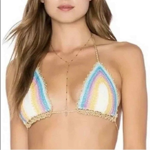 New PILYQ crochet romance bikini top sz s & D - Picture 6 of 8