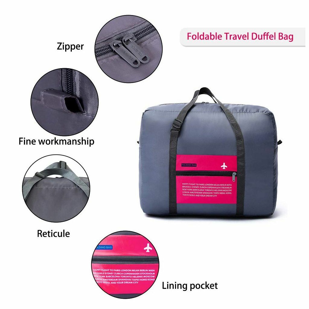 Under 25 Foldable Travel Duffle Bag - Portable Carry-On With Shoulder Strap, Waterproof Nylon Waterproof Carry-on Luggage Under 25 Foldable Travel Duffle Bag - Portable Carry-On With Shoulder Strap, Waterproof Nylon Waterproof Carry-on Luggage