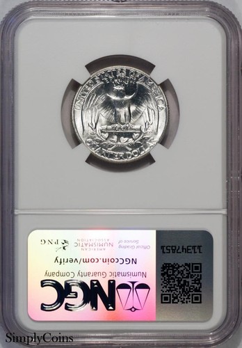 1946 DDO VP-003 Washington Quarter ~ NGC MS64 ~ TOP POP ~ 1 of 2 IN ALL GRADES! - Picture 2 of 2