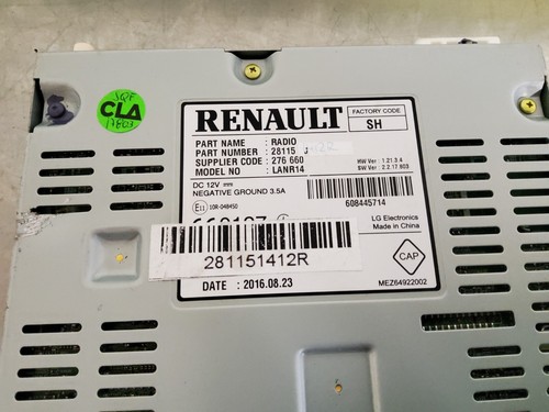 2016 RENAULT KADJAR SAT NAV RADIO MEDIA UNIT 281151412R #XVD - Picture 2 of 8