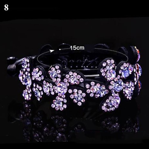 Women's Girls Hair Clip Crystal Gripper Clamp Ponytail Roast Holder Headwear DIY - Picture 19 of 29