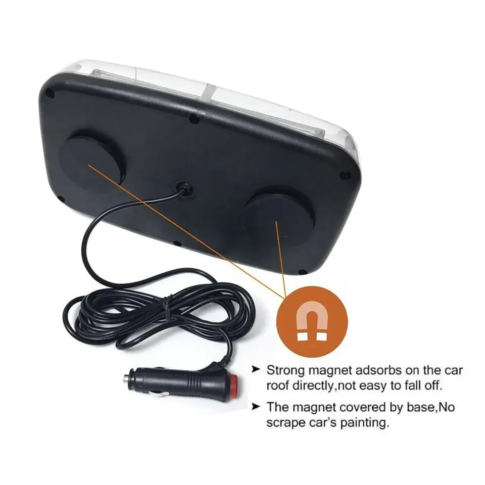 24 LED Warning Strobe Amber Flashing Beacon Car Roof Recovery