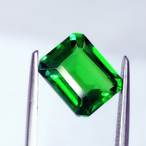 Gema transparente certificada granate verde tsavorita natural 6,42 quilates de piedra preciosa suelta - Imagen 2 de 8