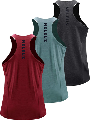 NELEUS Men'S 3 Pack Running Tank Top Dry Fit Y-Back Athletic Workout Tank Tops - Picture 9 of 12