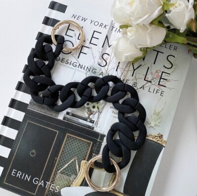 Acrylic Curb Chain Shoulder Crossbody Handbag Purse Handle