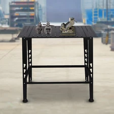 Modular Welding Table Steel Work Bench With Welding Fit-up Kit Black 36" X 24"