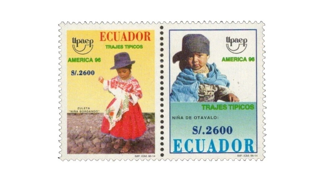 Estampillas ecuatoriana de culturas, orígenes étnicos