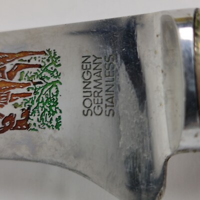 Vintage Solingen Germany Carving Knife w/ Antler Handle