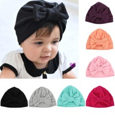 Toddler Baby Kid Girl Stretch Turban Hat Knot Beanie Hat Hair Head Elastic Wrap
