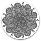 2 x Vinyl Stickers 25cm (bw) - Indian Mandala Boho Yoga #37937