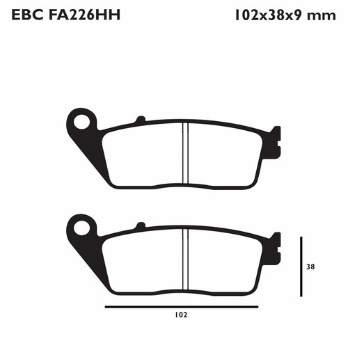 EBC FA226HH Complete Sintered Performance Motorcycle Brake Pads - Picture 2 of 5