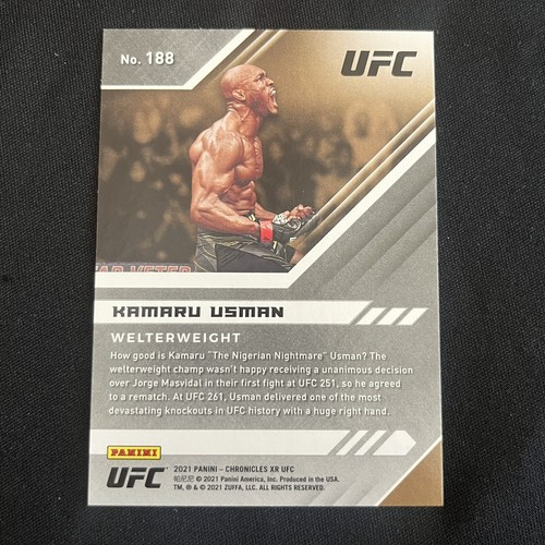 2021 Panini Chronicles UFC Kamaru Usman #188 XR MMA - Picture 2 of 2