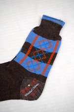 Vintage King James Argyle Socks 40s 50s Boys 7 Brown Rayon Blend 6" x 6.5" NWT