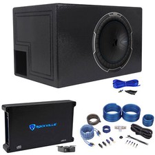 Kicker 51CWQ124 COMP Q 12" 1000w Car Subwoofer Vented Box Mono Amplifier Amp Kit