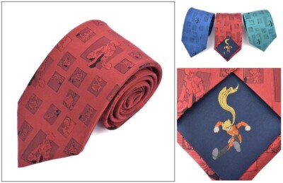 Cyborg 009 Tie Necktie Red Manga Silk 100% Shotaro Ishinomori Japan Limited