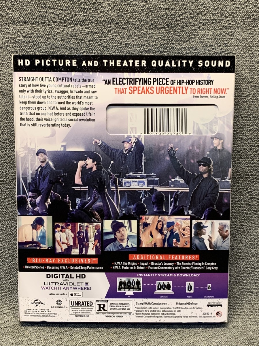 Straight Outta Compton Blu-Ray + DVD Unrated Directors Cut Dr Dre