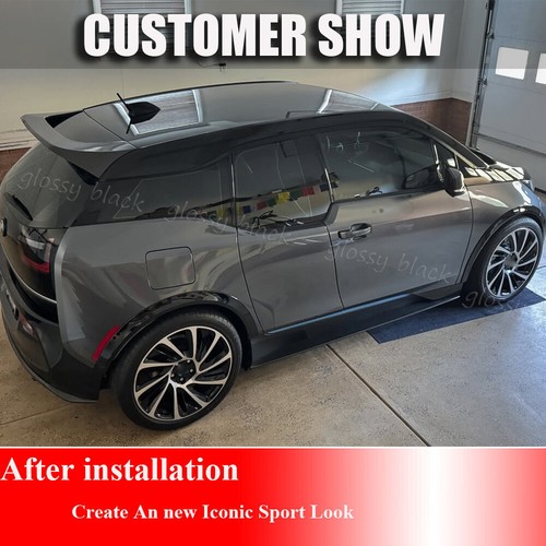 For BMW I3 I01 i3S 2014-2022 Glossy Black Side Skirt Extension Lip Spoiler Panel - Foto 3 di 14